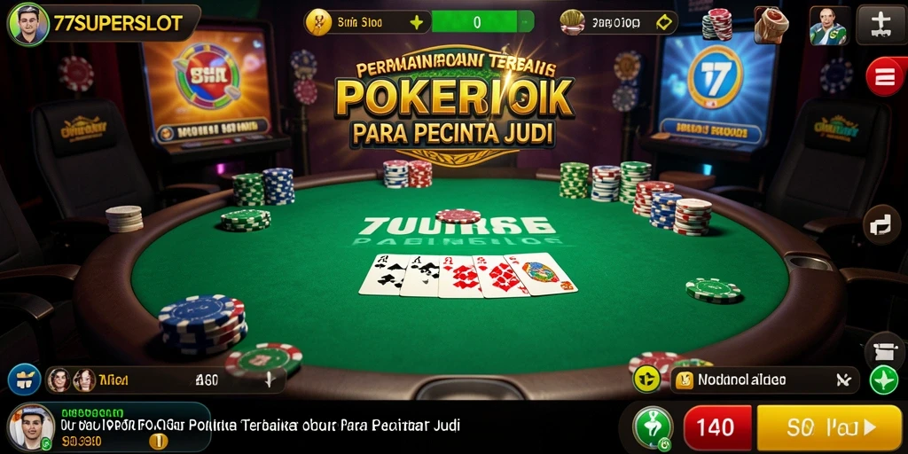 Tampilan gameplay seru dari 77SUPERSLOT dengan aksi poker yang mendebarkan.