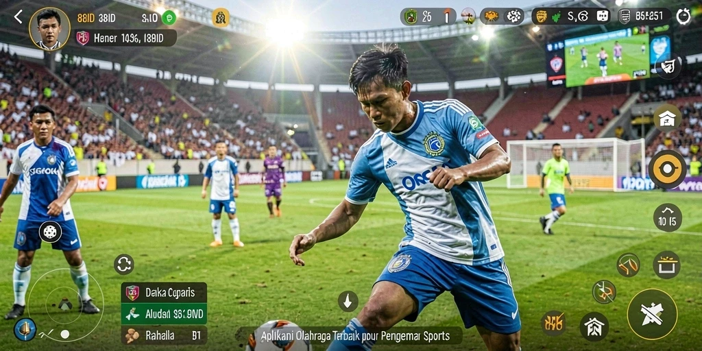 Tampilan gameplay menegangkan dalam aplikasi olahraga 88ID.
