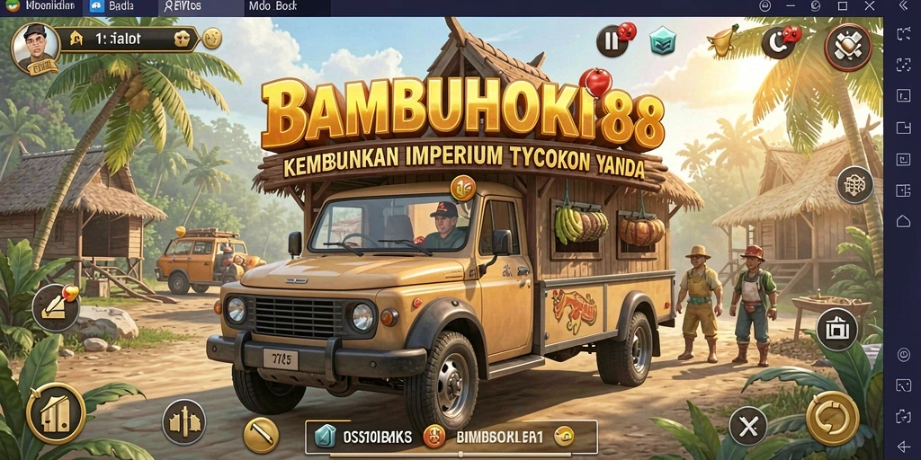 Screenshot gameplay BAMBUHOKI88 menampilkan interaksi bisnis yang dinamis.
