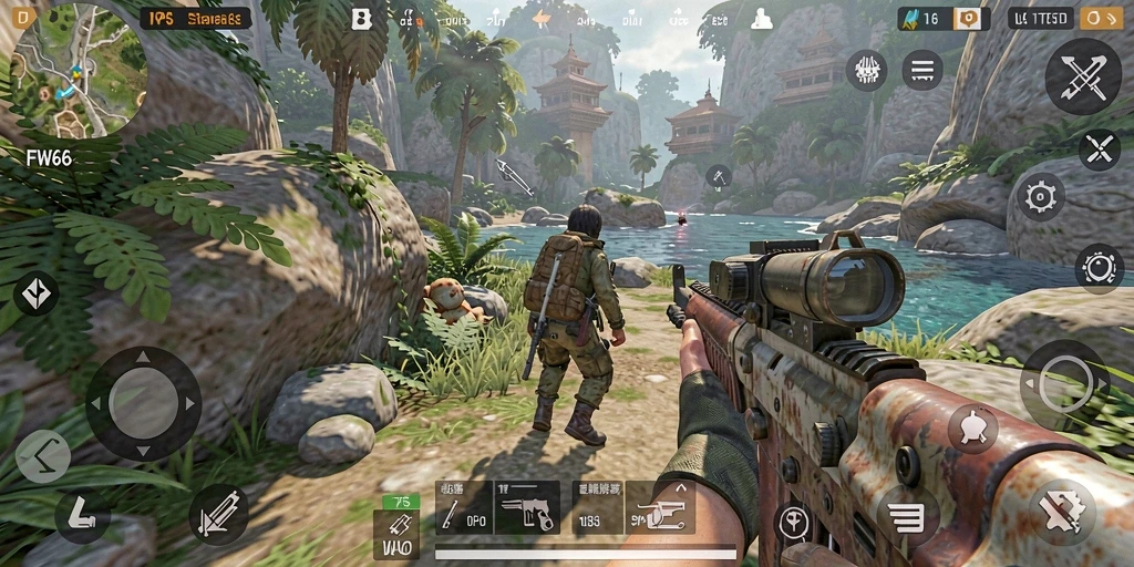 Tampilan gameplay menegangkan dalam game TPS FW66.