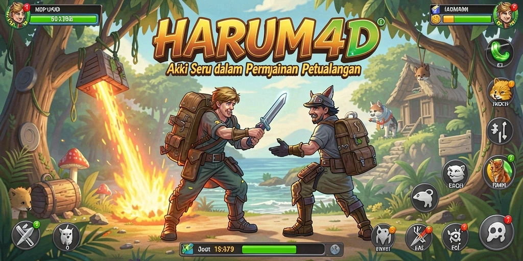 Tampilan gameplay seru dalam HARUM4D saat aksi berlangsung.