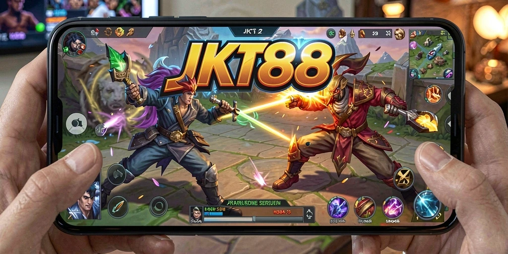 Tampilan gameplay seru dari JKT88 saat pertempuran antar tim.