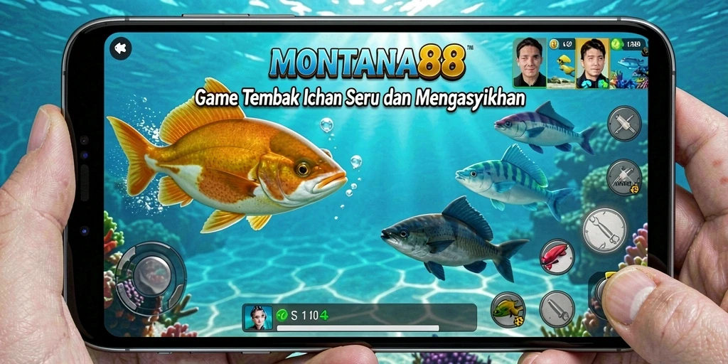 Tampilan gameplay MONTANA88 saat menangkap ikan.