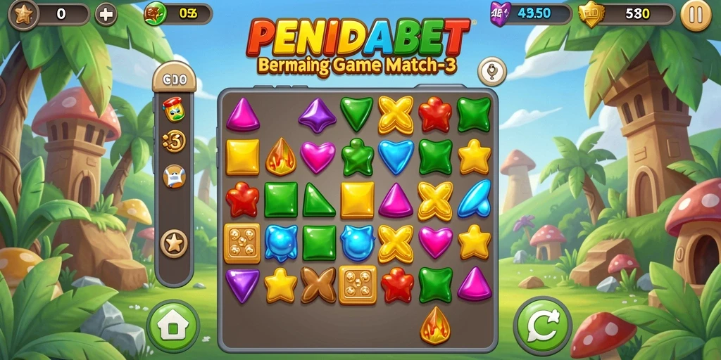 Screenshot gameplay PENIDABET menunjukkan keseruan mencocokkan elemen.