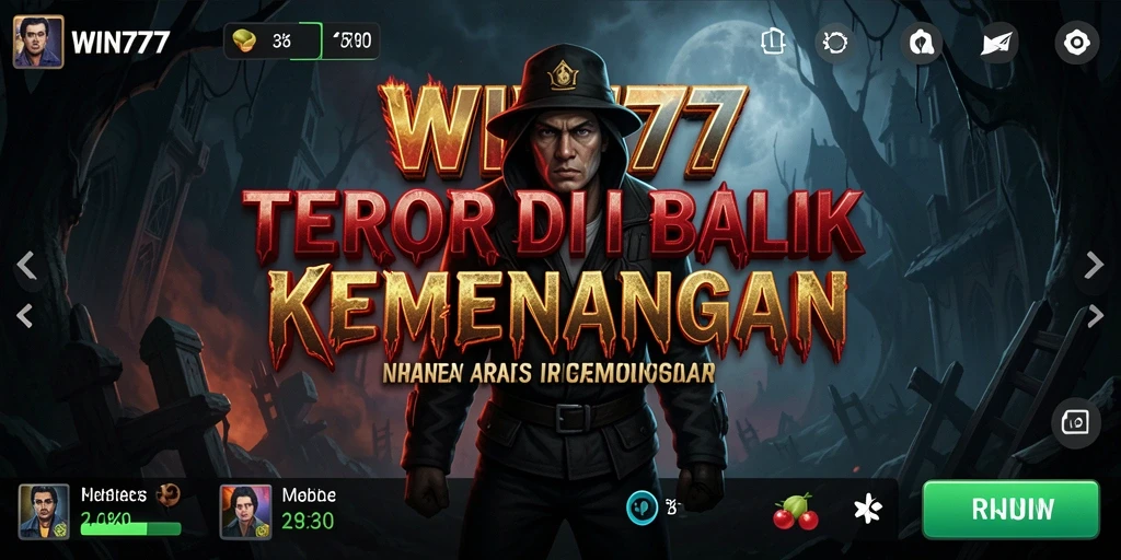 Tampilan gameplay WIN777 dengan suasana menyeramkan yang mendebarkan.